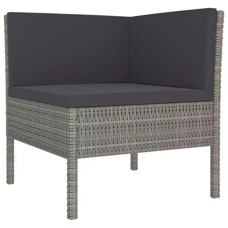 vidaXL Garten Lounge Set Terrassen Ecksofa Couch Outdoor Polyrattan Grau