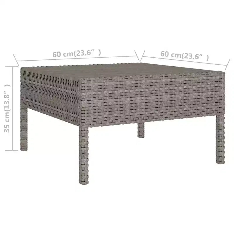 vidaXL Garten Lounge Set Terrassen Ecksofa Couch Outdoor Polyrattan Grau