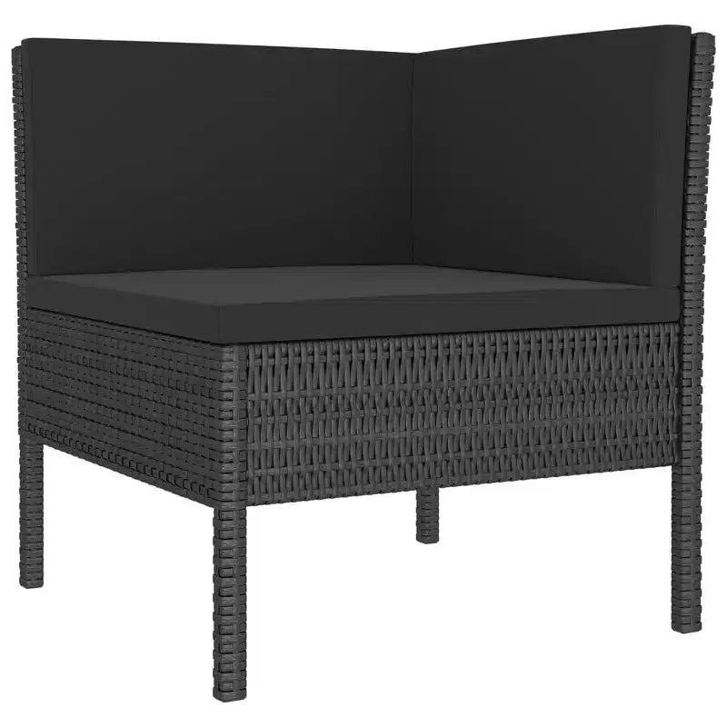 vidaXL Terrassen-Lounge-Set Outdoor Garten-Sofa-Set Tisch Polyrattan Schwarz