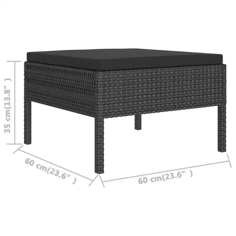 vidaXL Terrassen-Lounge-Set Outdoor Garten-Sofa-Set Tisch Polyrattan Schwarz