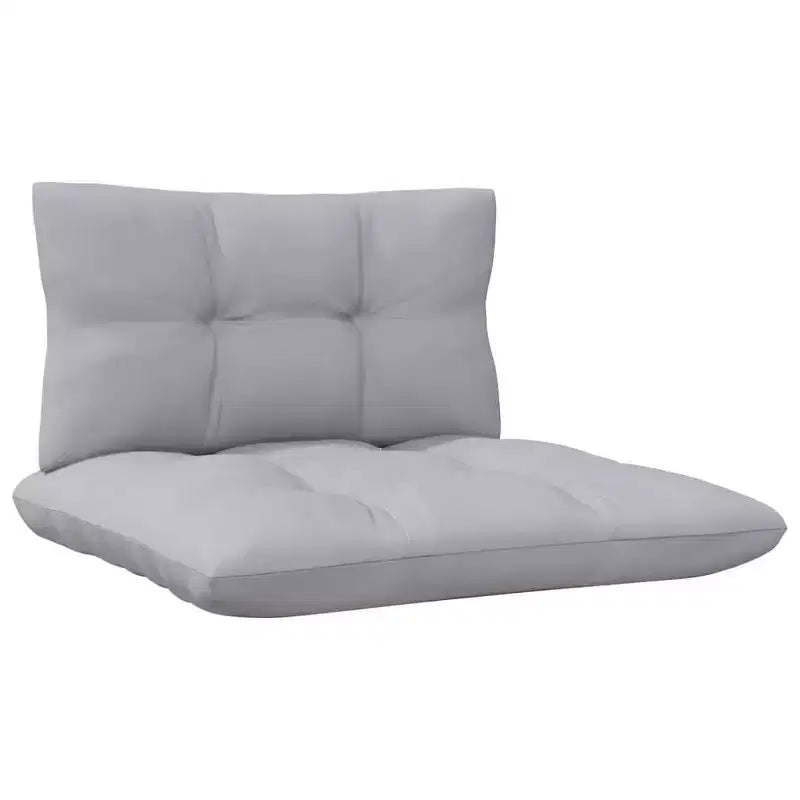 vidaXL Garten-Loungeset Grau Massives Kiefernholz, 100 % Polyestergewebe Groß