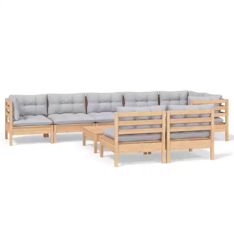 vidaXL Garden Lounge Set Grey Solid Pinewood Large Modular