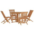 vidaXL 5-teilige Essgruppe für den Außenbereich - klappbar - massives Teakholz - wetterfeste Gartenmöbel - einfache Montage - platzsparend