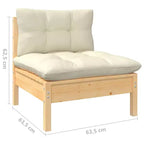 vidaXL Garten-Loungeset – 8-teilige Outdoor-Möbel mit cremefarbenen Kissen, massiver Kiefernholzkonstruktion, vielseitige Konfigurationsmöglichkeiten