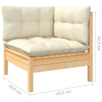 vidaXL Garten-Loungeset – 8-teilige Outdoor-Möbel mit cremefarbenen Kissen, massiver Kiefernholzkonstruktion, vielseitige Konfigurationsmöglichkeiten