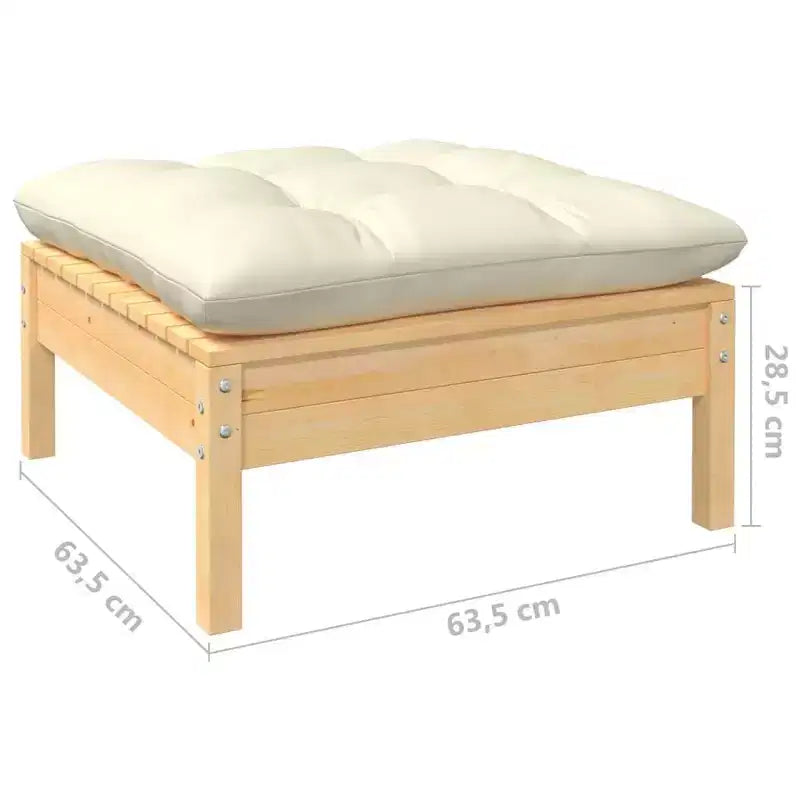 vidaXL Garten-Loungeset – 8-teilige Outdoor-Möbel mit cremefarbenen Kissen, massiver Kiefernholzkonstruktion, vielseitige Konfigurationsmöglichkeiten