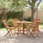 vidaXL Outdoor-Essgruppe Teakholz Natur Massivholz Teakholz Mittel Klappbar
