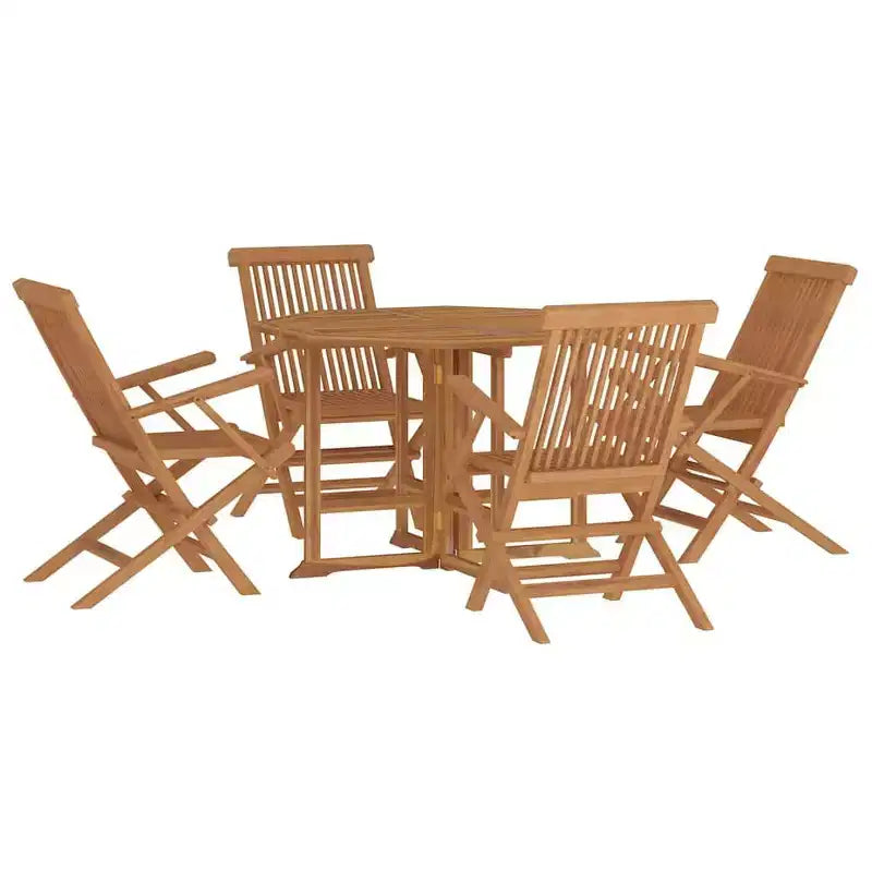 vidaXL Outdoor-Essgruppe Teakholz Natur Massivholz Teakholz Mittel Klappbar