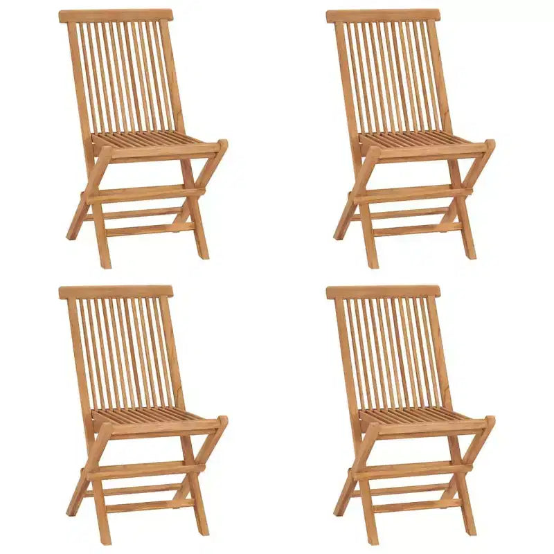 vidaXL Outdoor-Essgruppe Teakholz Natur Massivholz Teakholz Mittel Klappbar