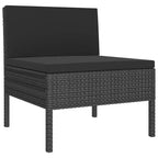 vidaXL Garten-Lounge-Set – 11-teiliges Outdoor-Möbelset mit Kissen, Polyrattan & pulverbeschichtetem Stahl, Schwarz