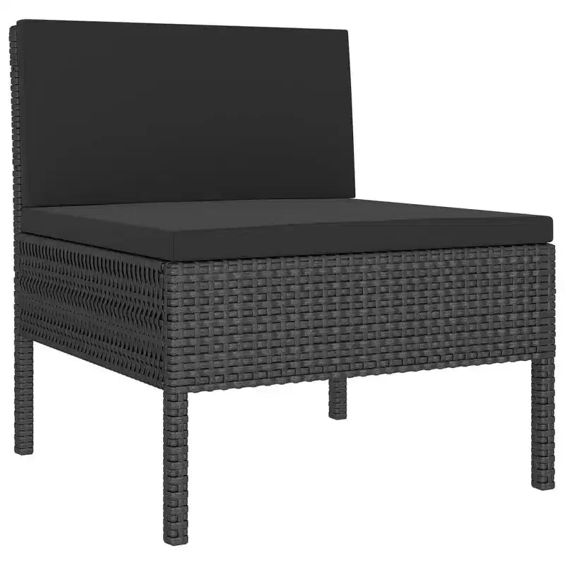vidaXL Garten-Lounge-Set – 11-teiliges Outdoor-Möbelset mit Kissen, Polyrattan & pulverbeschichtetem Stahl, Schwarz
