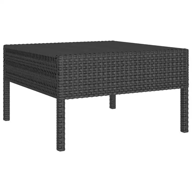 vidaXL Garten-Lounge-Set – 11-teiliges Outdoor-Möbelset mit Kissen, Polyrattan & pulverbeschichtetem Stahl, Schwarz
