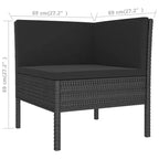 vidaXL Garten-Lounge-Set – 11-teiliges Outdoor-Möbelset mit Kissen, Polyrattan & pulverbeschichtetem Stahl, Schwarz