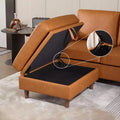 Square Storage Ottoman, Small Leather Foot Rest Stool for Couch, Upholstered Footstool Cube for Entryway Bedroom Living Room