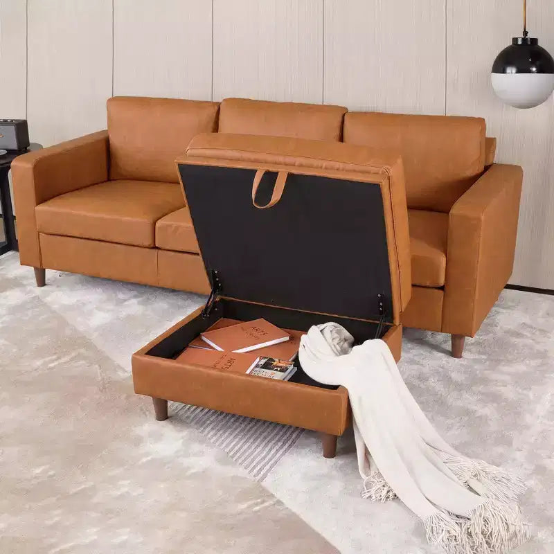 Quadratischer Aufbewahrungshocker, kleiner Leder-Fußhocker für das Sofa, gepolsterter Hockerwürfel für den Eingangsbereich, Schlafzimmer, Wohnzimmer