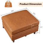 Quadratischer Aufbewahrungshocker, kleiner Leder-Fußhocker für das Sofa, gepolsterter Hockerwürfel für den Eingangsbereich, Schlafzimmer, Wohnzimmer