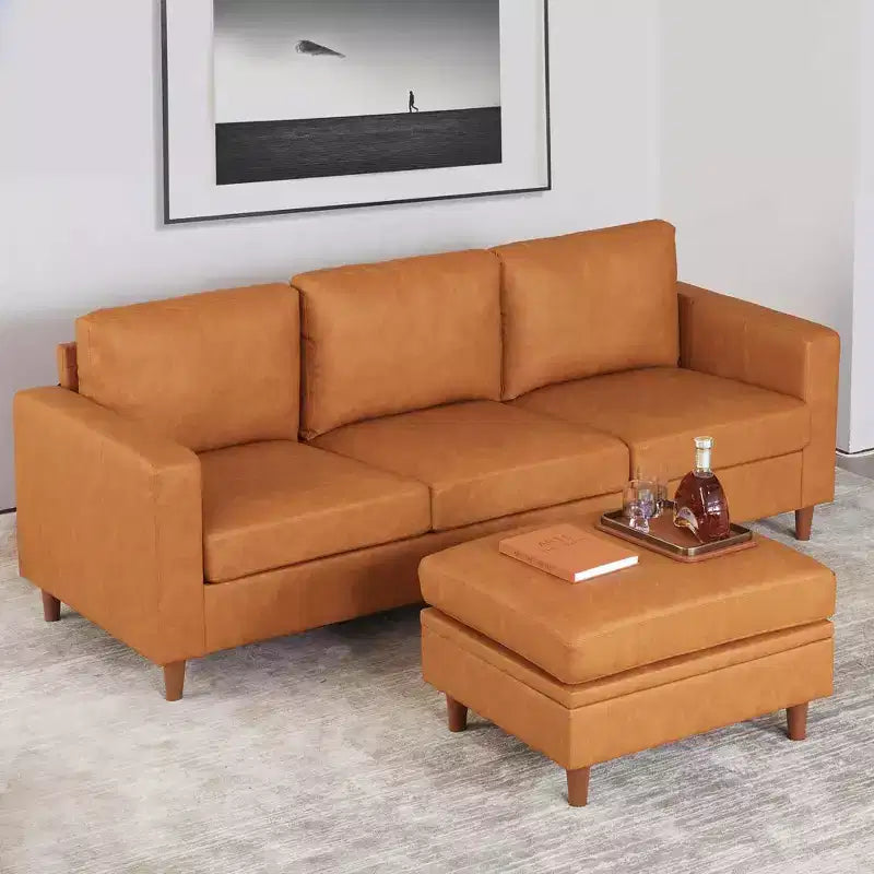 Quadratischer Aufbewahrungshocker, kleiner Leder-Fußhocker für das Sofa, gepolsterter Hockerwürfel für den Eingangsbereich, Schlafzimmer, Wohnzimmer