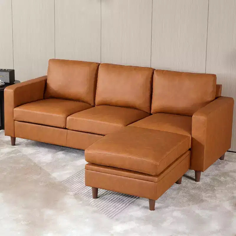 Quadratischer Aufbewahrungshocker, kleiner Leder-Fußhocker für das Sofa, gepolsterter Hockerwürfel für den Eingangsbereich, Schlafzimmer, Wohnzimmer