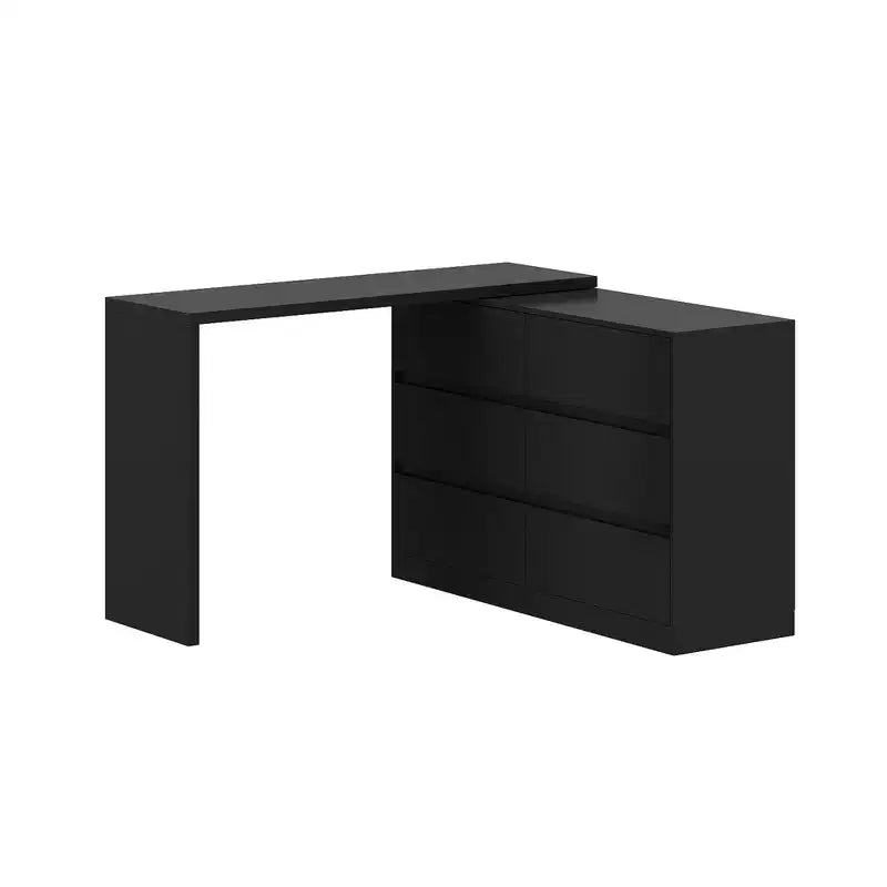 Famapy Cabrio-Kommode, Schminktisch mit 6 Schubladen, Lern-/Computertisch, All-in-One-Aufbewahrungseinheit für die Aufwertung Ihres Home-Office-Bereichs