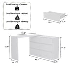 Famapy Cabrio-Kommode, Schminktisch mit 6 Schubladen, Lern-/Computertisch, All-in-One-Aufbewahrungseinheit für die Aufwertung Ihres Home-Office-Bereichs