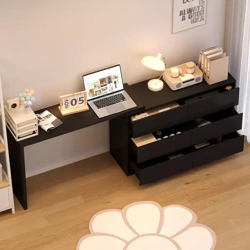 Famapy Cabrio-Kommode, Schminktisch mit 6 Schubladen, Lern-/Computertisch, All-in-One-Aufbewahrungseinheit für die Aufwertung Ihres Home-Office-Bereichs