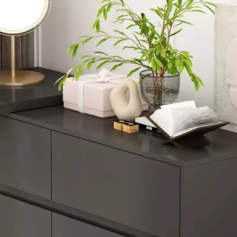 Famapy Cabrio-Kommode, Schminktisch mit 6 Schubladen, Lern-/Computertisch, All-in-One-Aufbewahrungseinheit für die Aufwertung Ihres Home-Office-Bereichs
