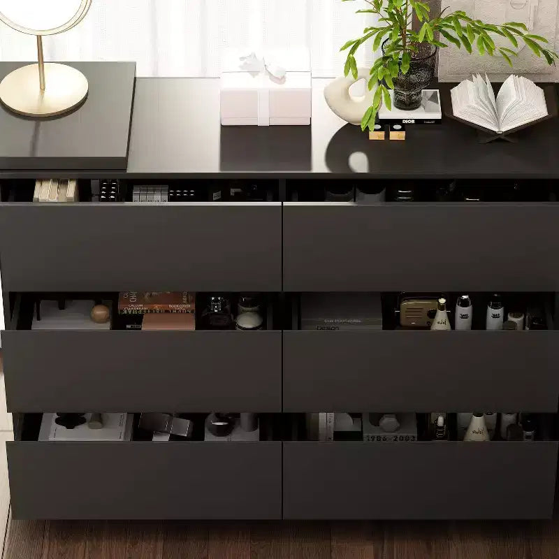 Famapy Cabrio-Kommode, Schminktisch mit 6 Schubladen, Lern-/Computertisch, All-in-One-Aufbewahrungseinheit für die Aufwertung Ihres Home-Office-Bereichs