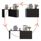 Famapy Cabrio-Kommode, Schminktisch mit 6 Schubladen, Lern-/Computertisch, All-in-One-Aufbewahrungseinheit für die Aufwertung Ihres Home-Office-Bereichs