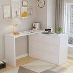 Famapy Cabrio-Kommode, Schminktisch mit 6 Schubladen, Lern-/Computertisch, All-in-One-Aufbewahrungseinheit für die Aufwertung Ihres Home-Office-Bereichs