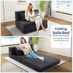Homdox Klappsofa-Bettstuhl mit Kissen, verwandelbarer Liegestuhl, Schaumstoff-Bodenmatratze für Wohnzimmer/Schlafsaal/Gästezimmer/Büro, Twin-Größe
