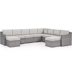 HAPPATIO 10-teiliges Terrassen-Gesprächs-Set, Terrassenmöbel-Set mit mehreren Konfigurationsoptionen, Rattan-Geflecht-Garten-Sofa-Garnitur.