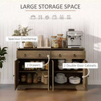 Küchenschrank, Buffet-Sideboard im Landhausstil mit Scheunentüren, Schubladen, verstellbaren Einlegeböden