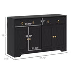 Küchenschrank, Buffet-Sideboard im Landhausstil mit Scheunentüren, Schubladen, verstellbaren Einlegeböden
