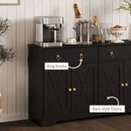 Küchenschrank, Buffet-Sideboard im Landhausstil mit Scheunentüren, Schubladen, verstellbaren Einlegeböden