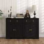 Küchenschrank, Buffet-Sideboard im Landhausstil mit Scheunentüren, Schubladen, verstellbaren Einlegeböden