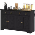 Kitchen Storage Sideboard, Farmhouse Buffet Cabinet with Barn Style Doors, Drawers, Adjustable Shelves
