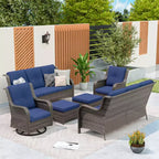 UPTIOT 6-teiliges Rattan-Sitzgruppe für die Terrasse