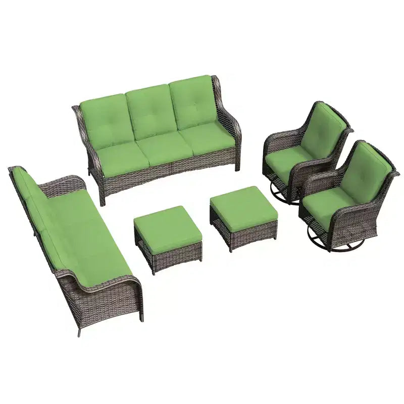 UPTIOT 6-teiliges Rattan-Sitzgruppe für die Terrasse