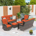 UPTIOT 6-teiliges Rattan-Sitzgruppe für die Terrasse
