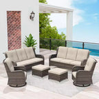 UPTIOT 6-teiliges Rattan-Sitzgruppe für die Terrasse