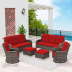 UPTIOT 6-teiliges Rattan-Sitzgruppe für die Terrasse