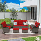 UPTIOT 6-teiliges Rattan-Sitzgruppe für die Terrasse