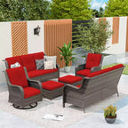UPTIOT 6-teiliges Rattan-Sitzgruppe für die Terrasse
