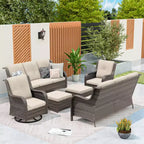 UPTIOT 6-teiliges Rattan-Sitzgruppe für die Terrasse