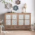 GDFStudio Patel Rustic Fir Wood 59.05'' Storage Sideboard Cabinet with 3 Drawers