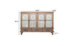 GDFStudio Patel Rustikales Tannenholz 59.05'' Aufbewahrungs-Sideboard-Schrank mit 3 Schubladen