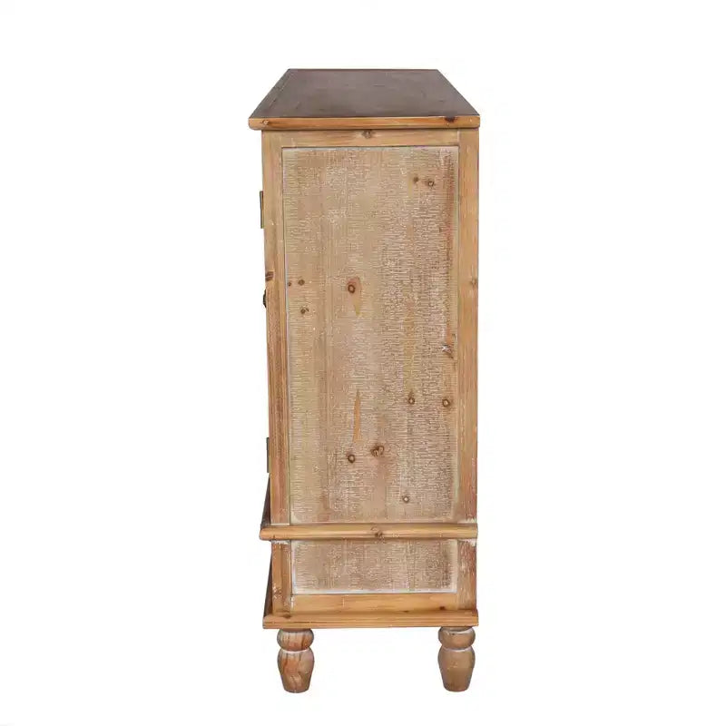 GDFStudio Patel Rustikales Tannenholz 59.05'' Aufbewahrungs-Sideboard-Schrank mit 3 Schubladen