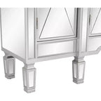 VINGLI Verspiegelter Konsolentisch, Modernes Buffet/Sideboard/TV-Schrank mit 3 Schubladen und 4 Türen (Silber, 122 B x 35,5 T x 91,5 H cm)