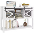 46 Console Table with Open Storage Shelf, Modern Wood 2 Tier Entryway Table, Sofa Entry Tables Behind Couch for Living Room, Hallway, Entrance Foyer