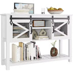 46 Console Table with Open Storage Shelf, Modern Wood 2 Tier Entryway Table, Sofa Entry Tables Behind Couch for Living Room, Hallway, Entrance Foyer